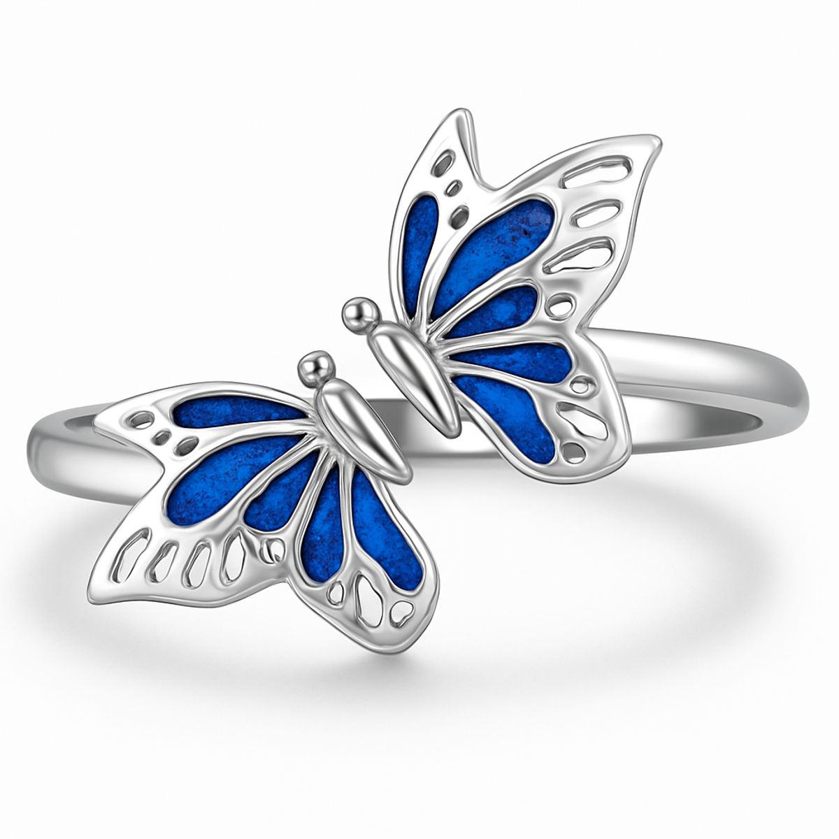 GENERICO - Anillo mariposa multicolor plata 925 ajustable