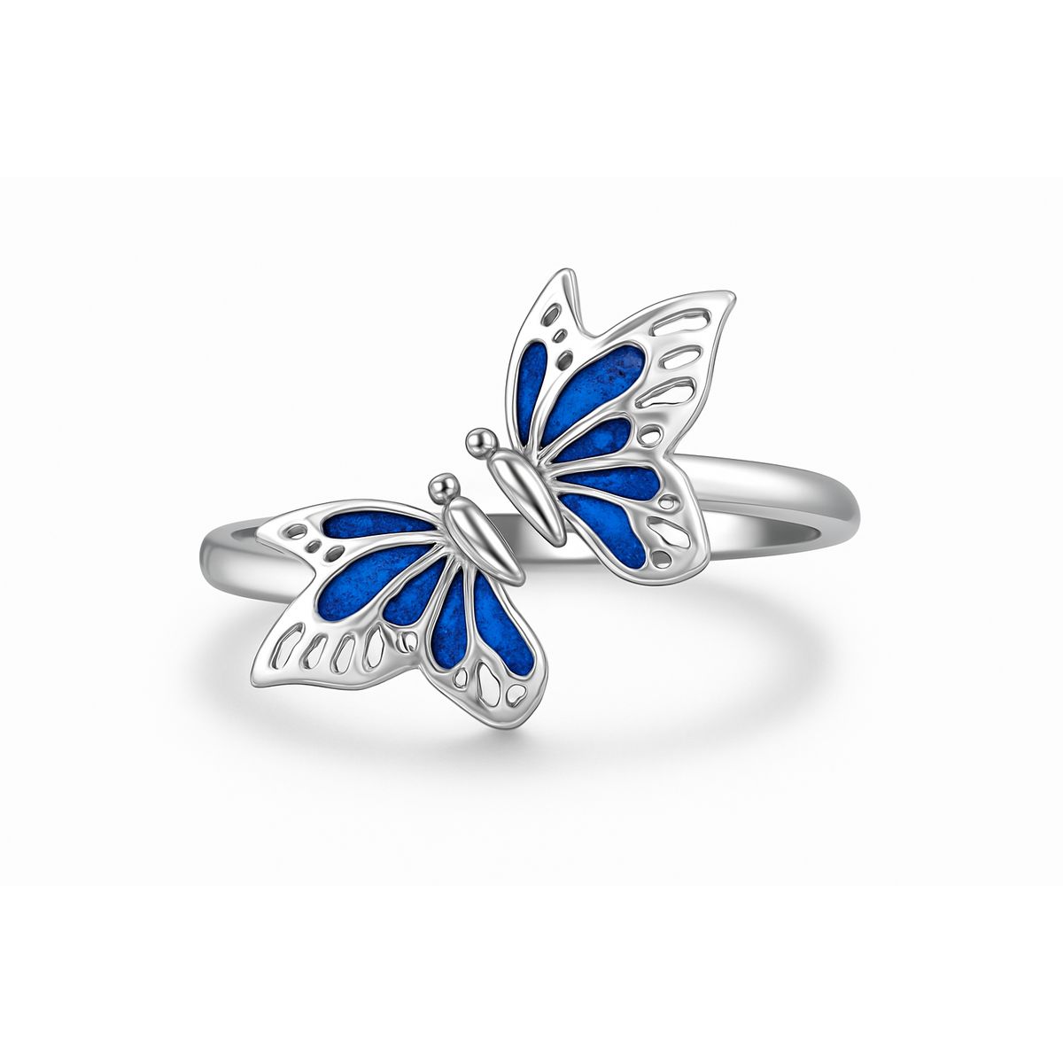 GENERICO - Anillo mariposa multicolor plata 925 ajustable