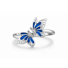 GENERICO - Anillo mariposa multicolor plata 925 ajustable