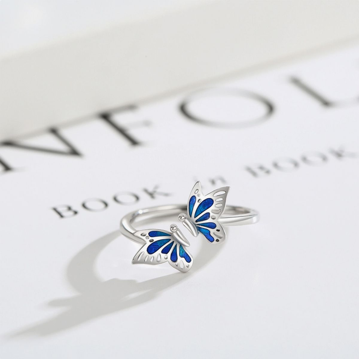 GENERICO - Anillo mariposa multicolor plata 925 ajustable