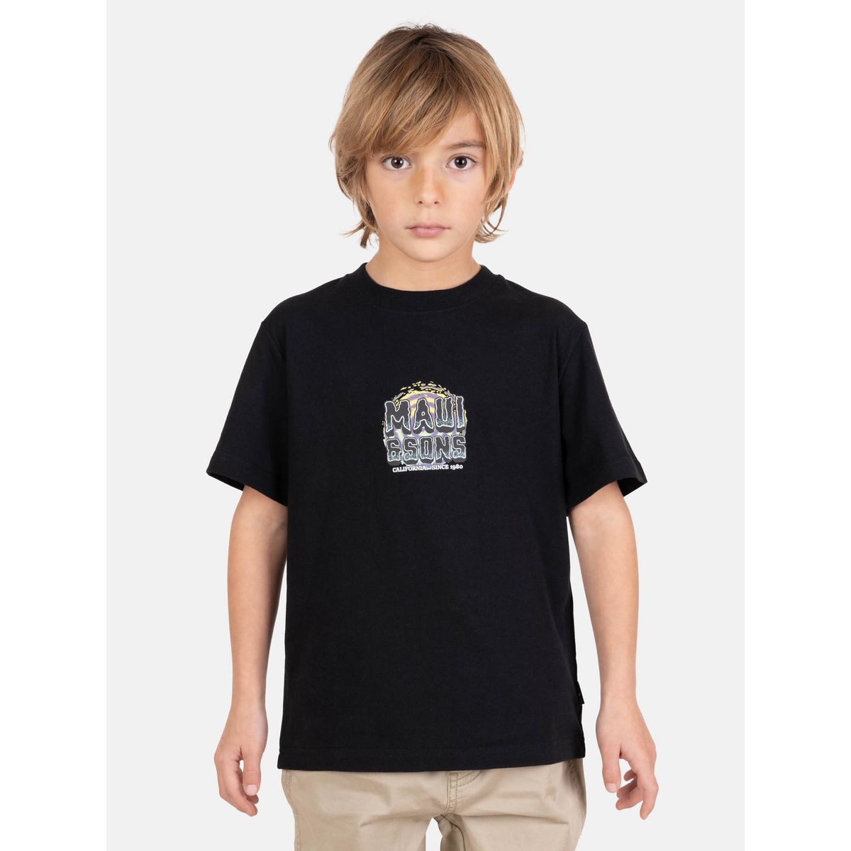 MAUI AND SONS - Polera MC SalViva Negro Infantil Maui And Sons