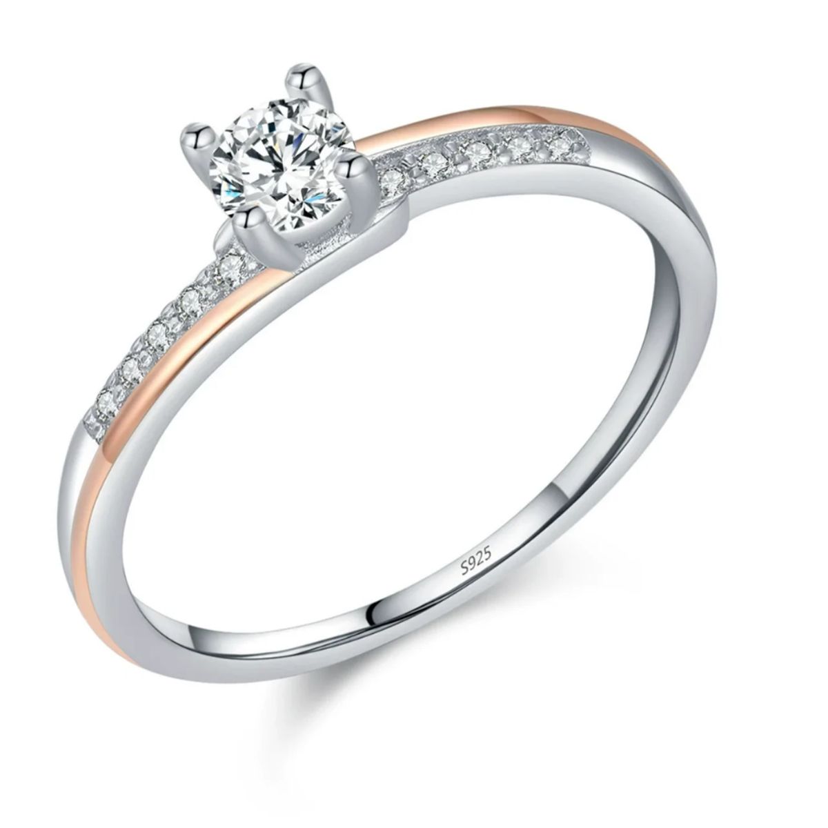 GENERICO - Anillo ilusion compromiso plata 925 ajustable