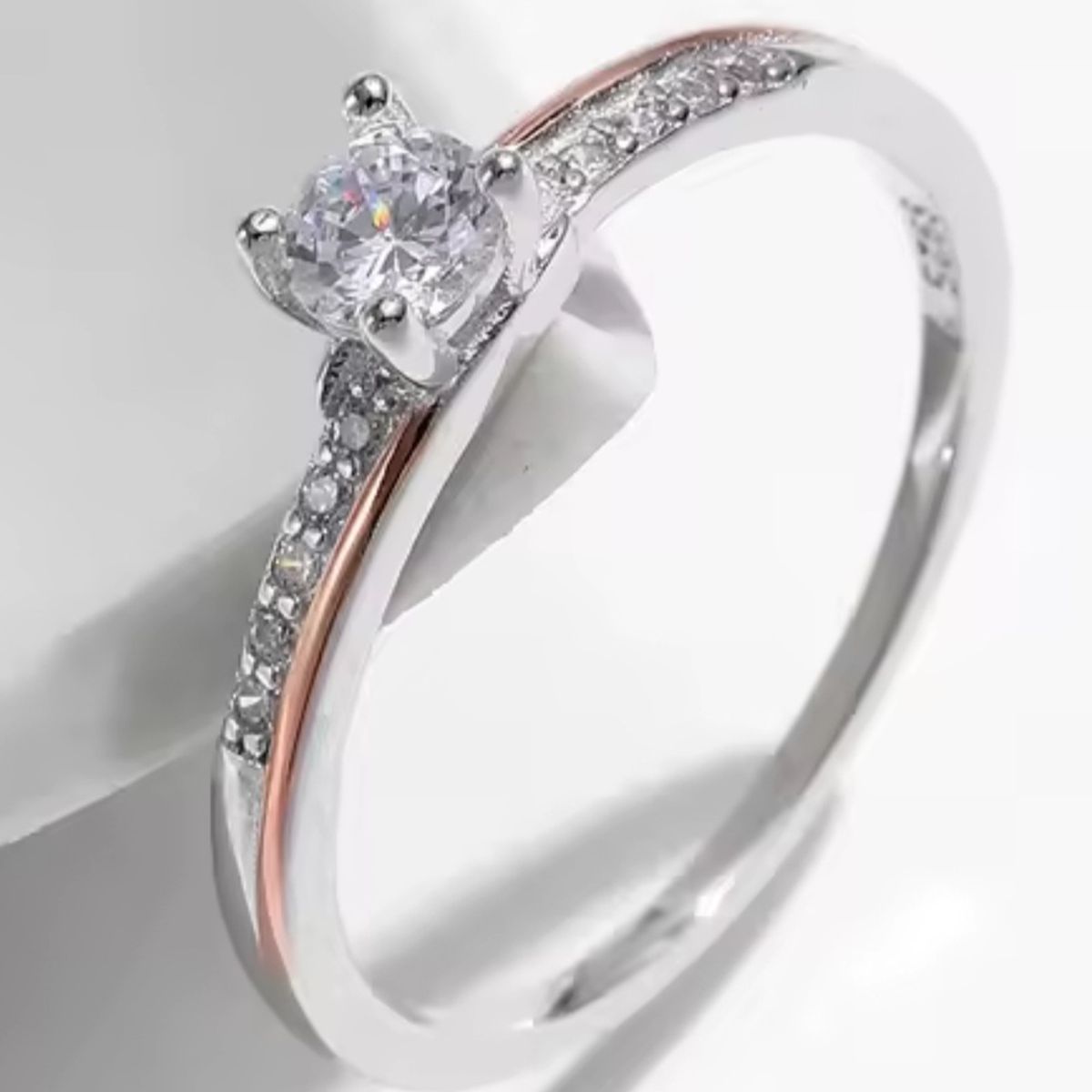 GENERICO - Anillo ilusion compromiso plata 925 ajustable