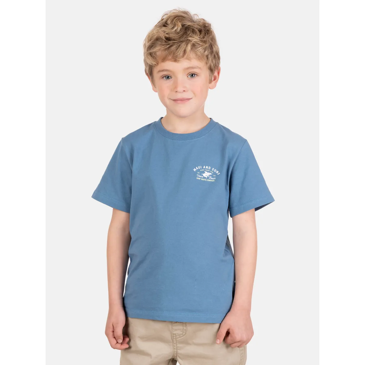 MAUI AND SONS - Polera MC Solatek Azul Infantil Maui And Sons