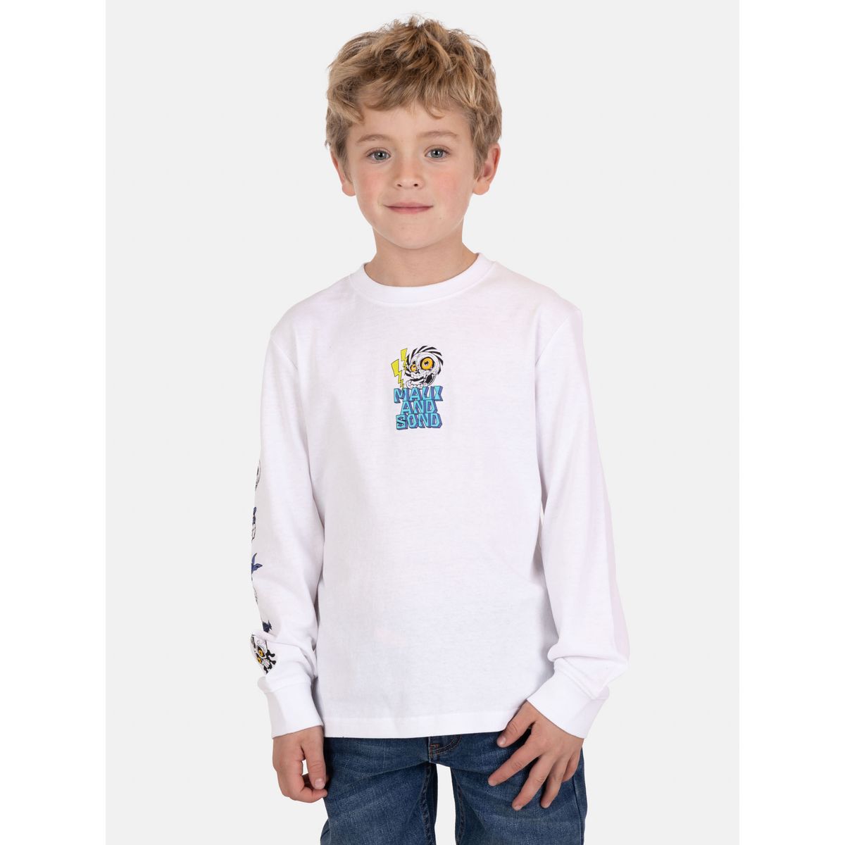 MAUI AND SONS - Polera ML Zafiro Blanco Infantil Maui And Sons