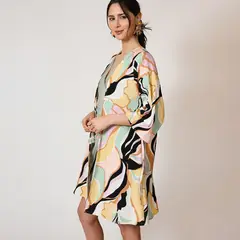 NATALIA SEGUEL - Kimono Corto Hojas Colores Pastel