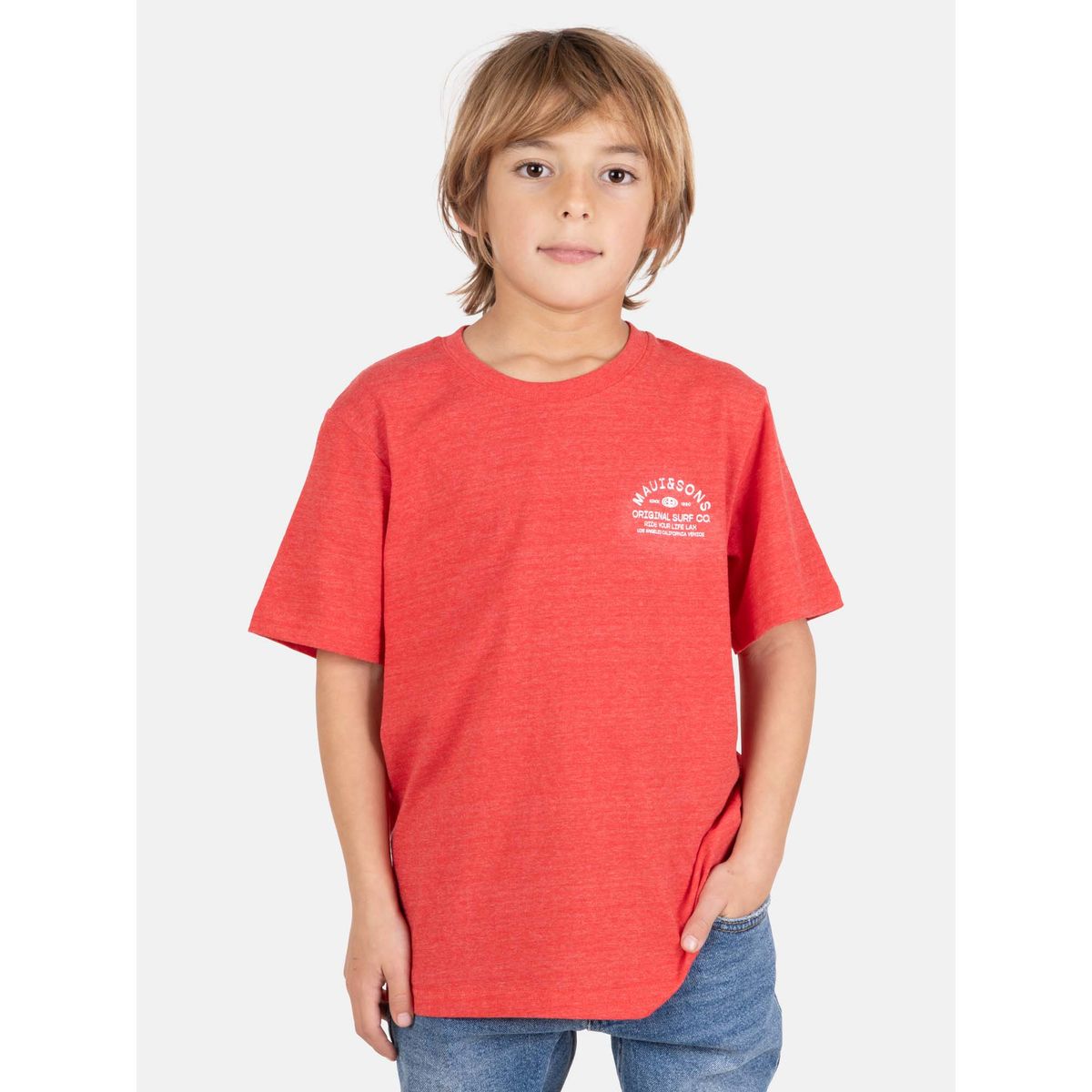 MAUI AND SONS - Polera MC Salitre Rojo Infantil Maui And Sons