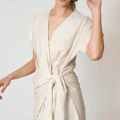 NATALIA SEGUEL - Vestido Josefina Lino Crudo