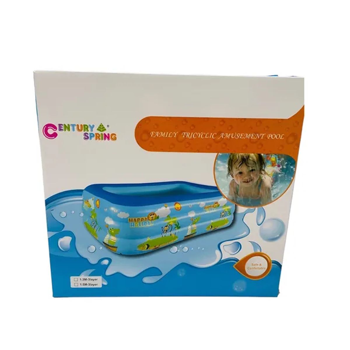GENERICO - Piscina Inflable Rectangular De 120 Cm Color Celeste