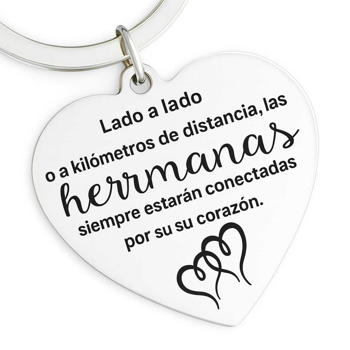 LK LUKSO - Llavero Hermanas en Acero Inoxidable Frase Sentimental Emotiva 