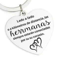 LK LUKSO - Llavero Hermanas en Acero Inoxidable Frase Sentimental Emotiva
