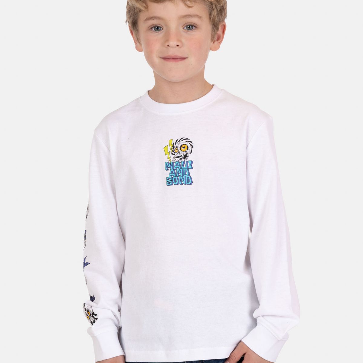 MAUI AND SONS - Polera ML Zafiro Blanco Infantil Maui And Sons