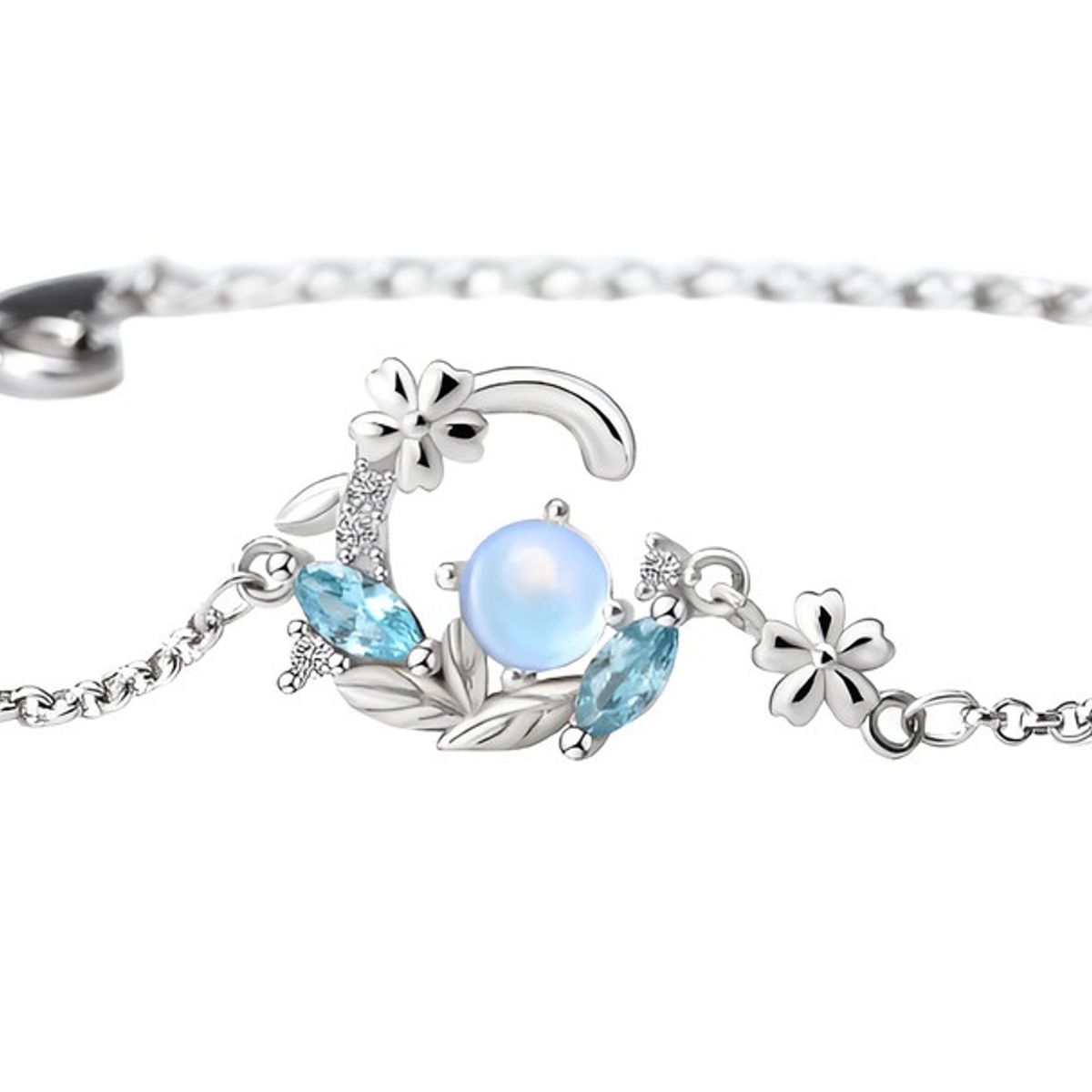 VOUSEZ - Pulsera plata 925 piedra luna mujer joya