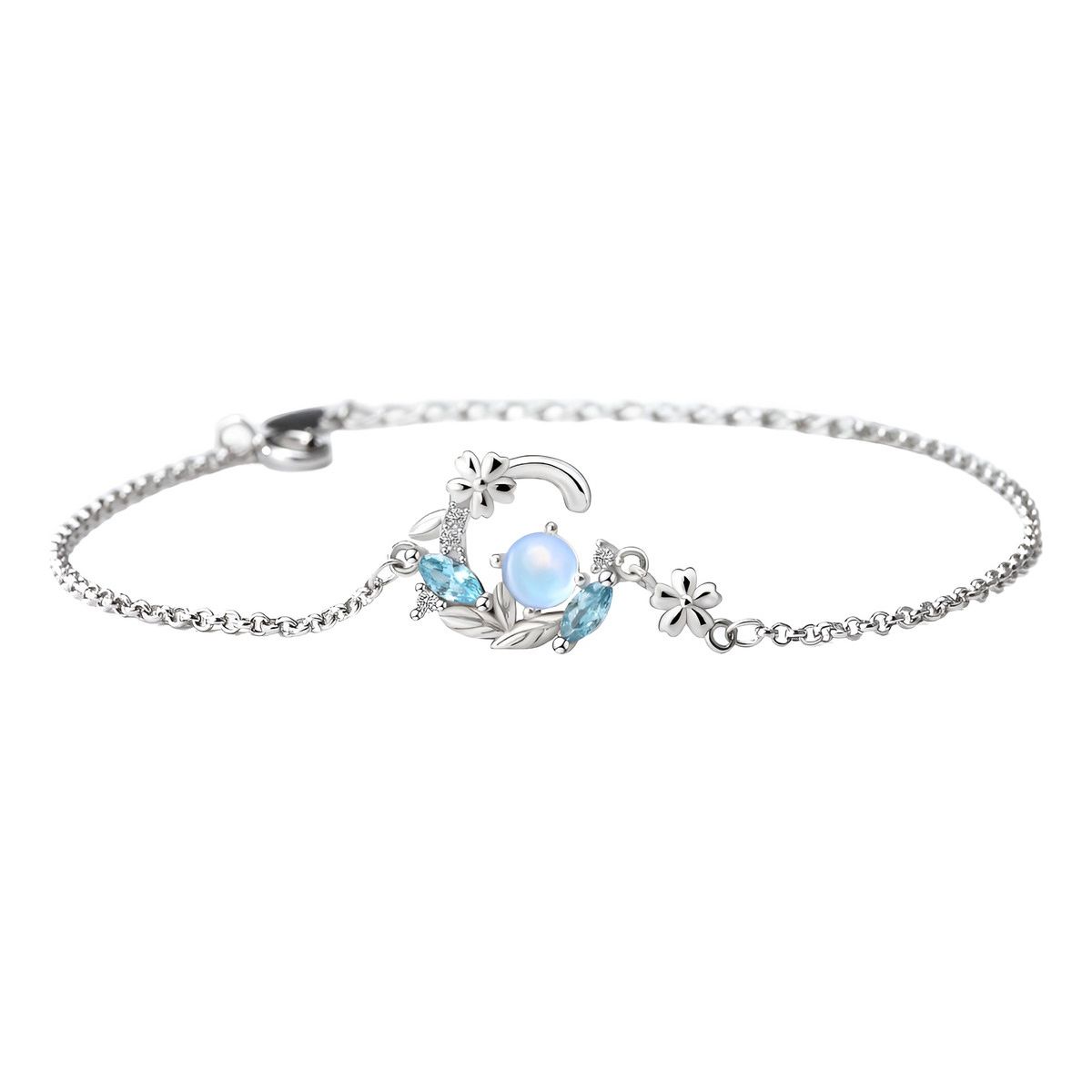 VOUSEZ - Pulsera plata 925 piedra luna mujer joya