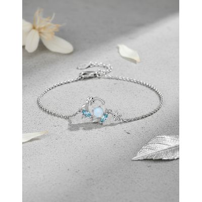 Imagen 2 del producto Pulsera plata 925 piedra luna mujer joya