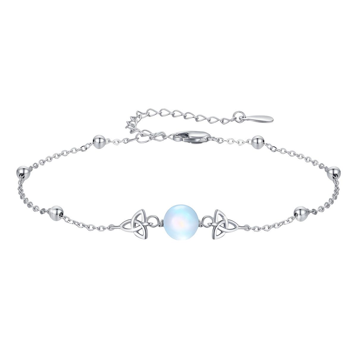 VOUSEZ - Pulsera plata 925 nudo de bruja piedra luna mujer joya