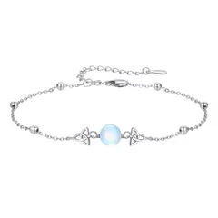 VOUSEZ - Pulsera plata 925 nudo de bruja piedra luna mujer joya