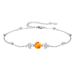 VOUSEZ - Pulsera plata 925 nudo de bruja ambar mujer joya