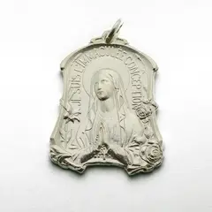 GENERICO - Medalla Virgen de Lourdes en Plata 950 - 33mm x 25mm