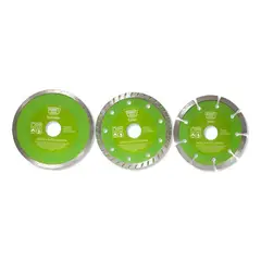 GENERICO - Disco Diamante Kraft Bohrer 3 Piezas 115mm Verde Lima