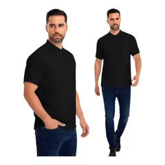 HERIEL - Camisa Hombre Cuello Mao Símil Lino Elegante y Ligera