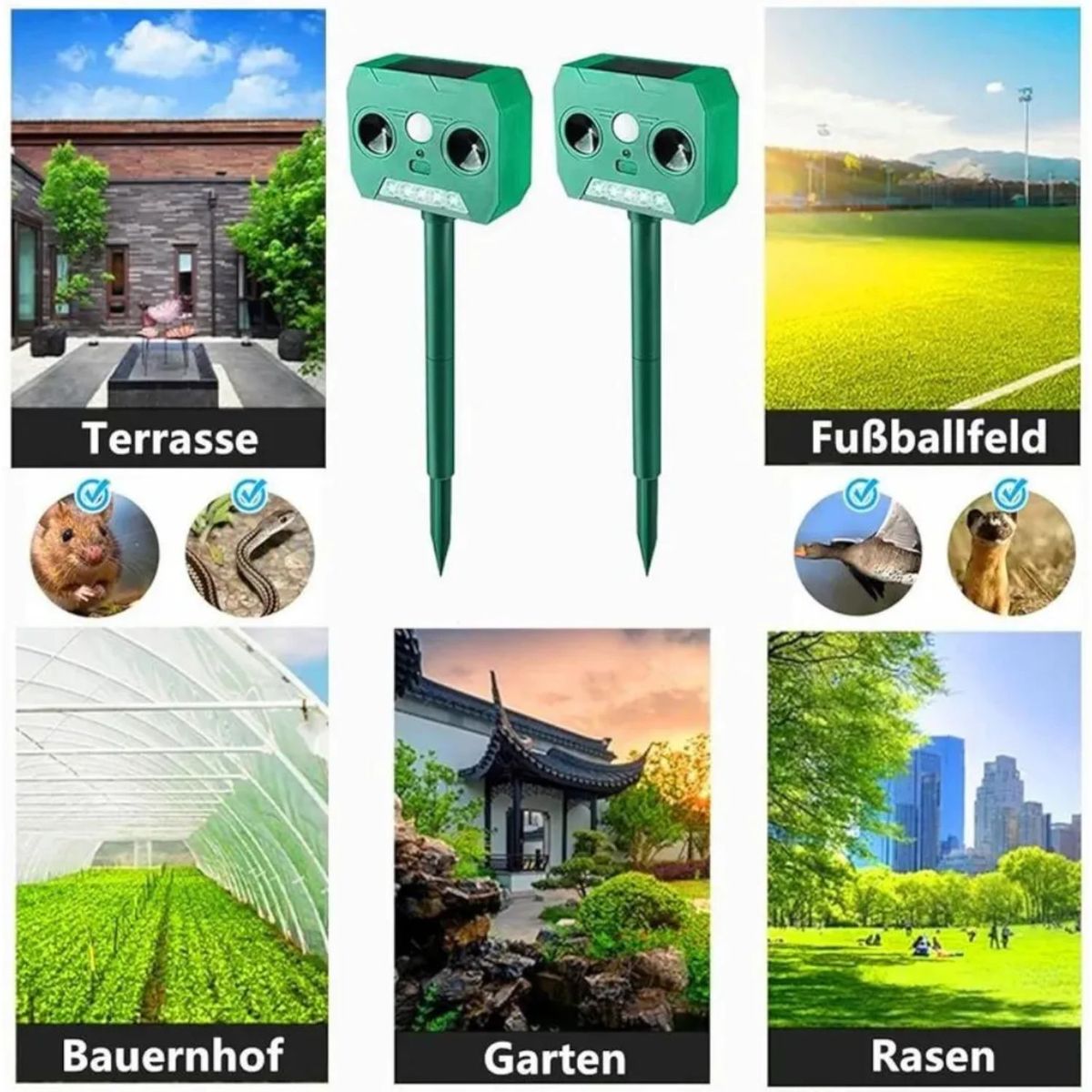 MOVI - Repelente Solar Ultrasónico- Protege tu Jardín sin Químicos ni Daños