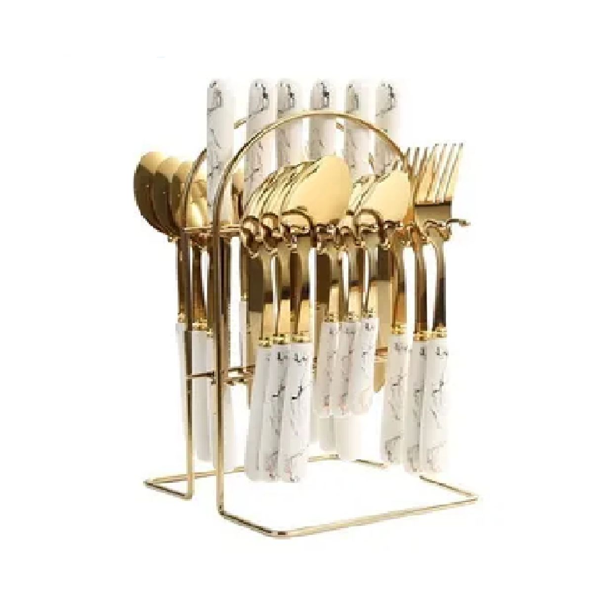 GENERICO - Juego De Cubiertos Acero Inoxidable Con Soporte 24 pzs