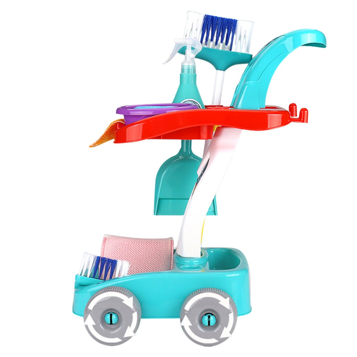 CLEAN - Carrito De Limpieza Infantil Con Accesorios Juego Didáctico