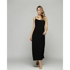 LUDOVICA - Vestido Mujer Vallota Tirantes Largo Espalda Descubierta Negro