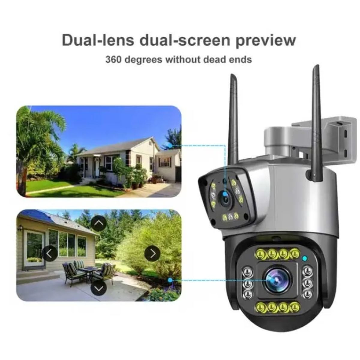 GENERICO - Cámara De Vigilancia V380 Pro Seguridad Indooroutdoor Negro