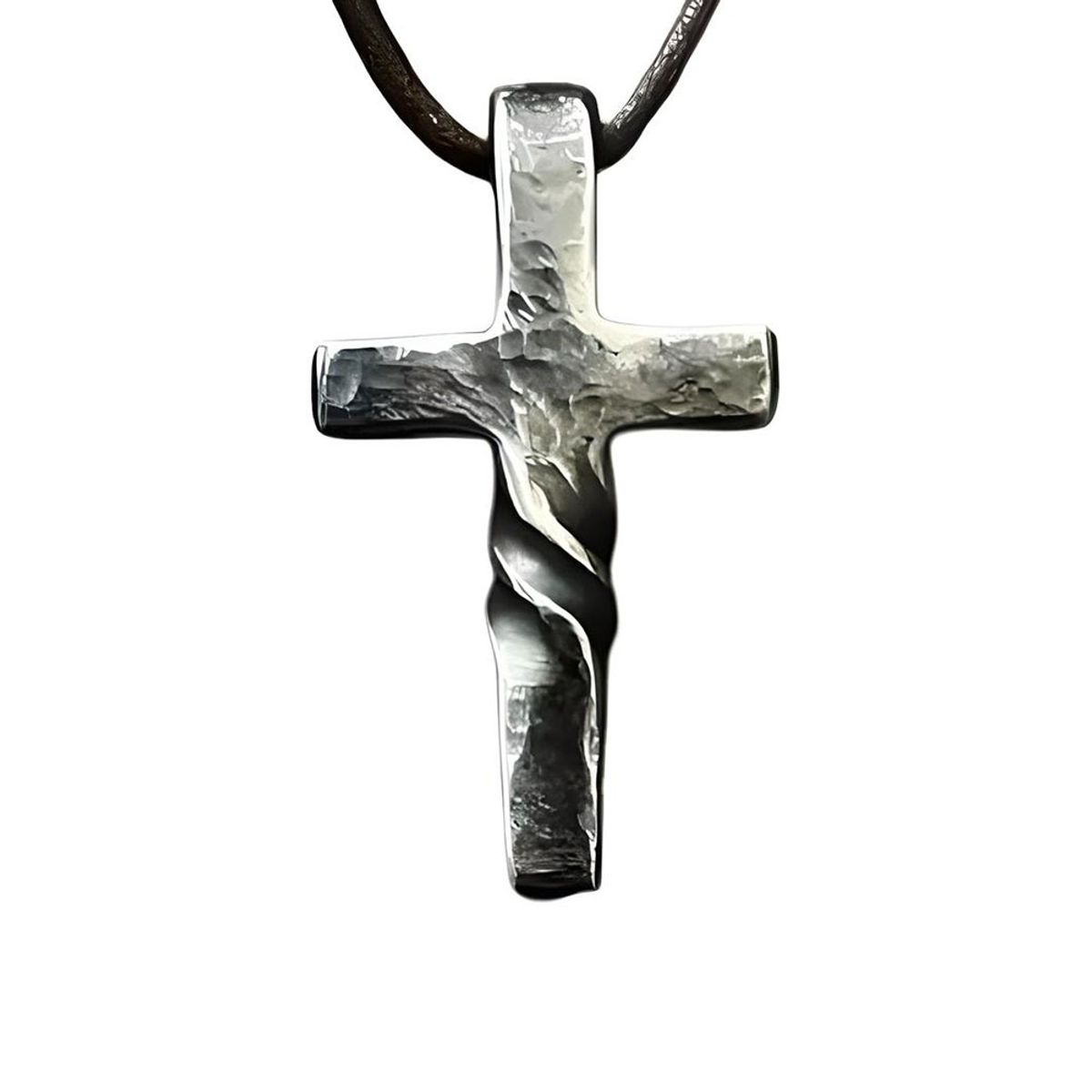 EON - Collar Colgante Cruz Trenzada Vintage