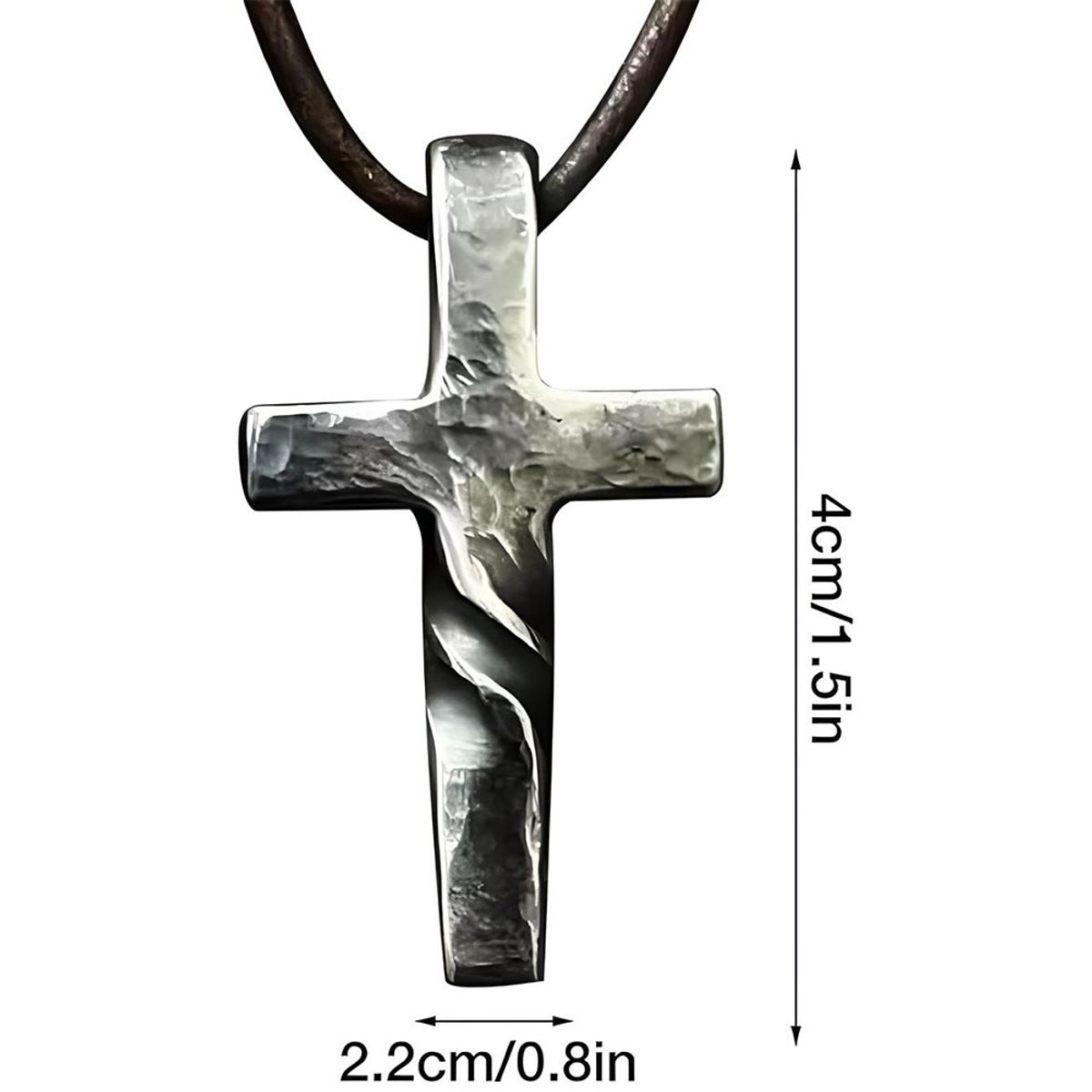 EON - Collar Colgante Cruz Trenzada Vintage