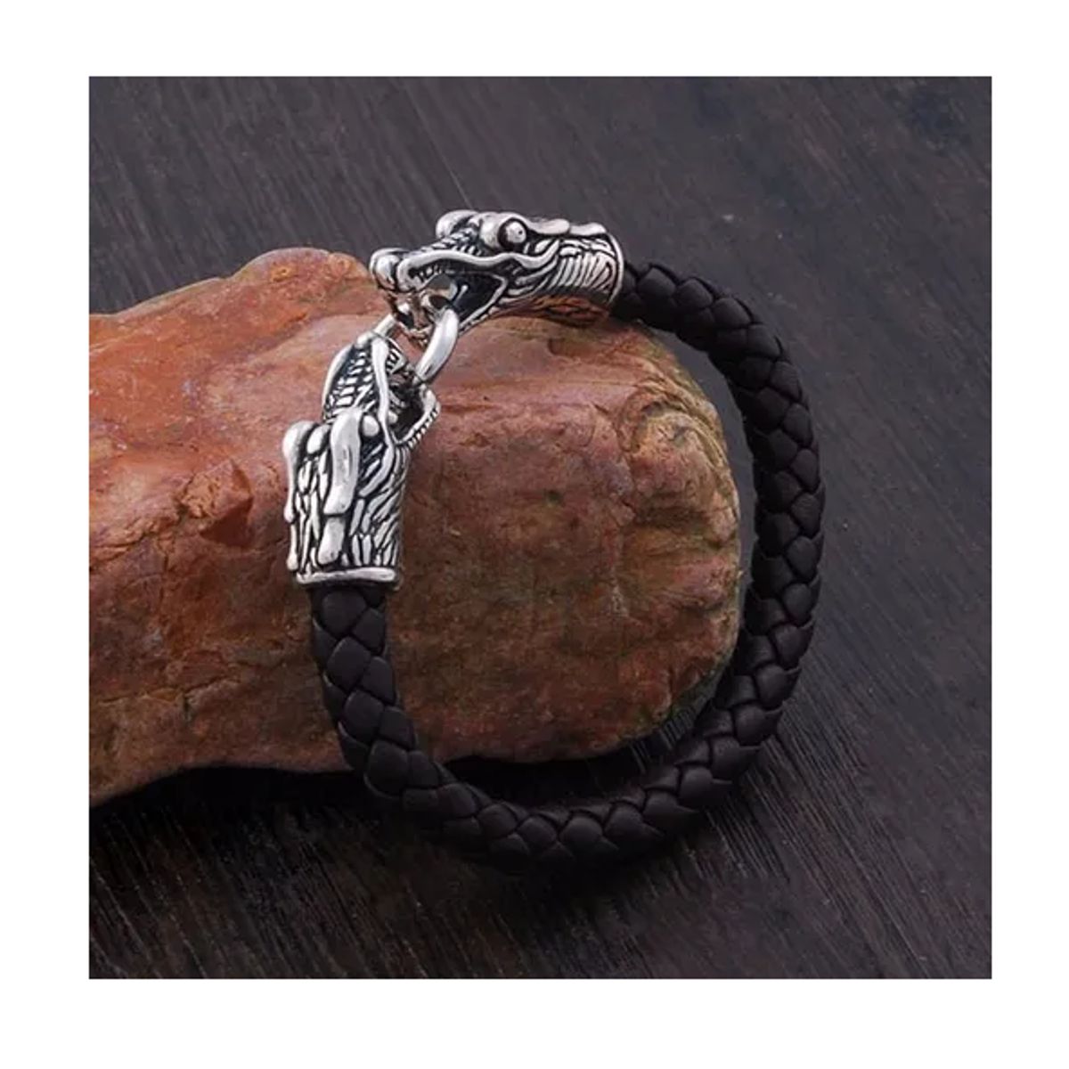 GENERICO - Pulsera De Caballero Trenzado Elegante Y Juvenil Dragon