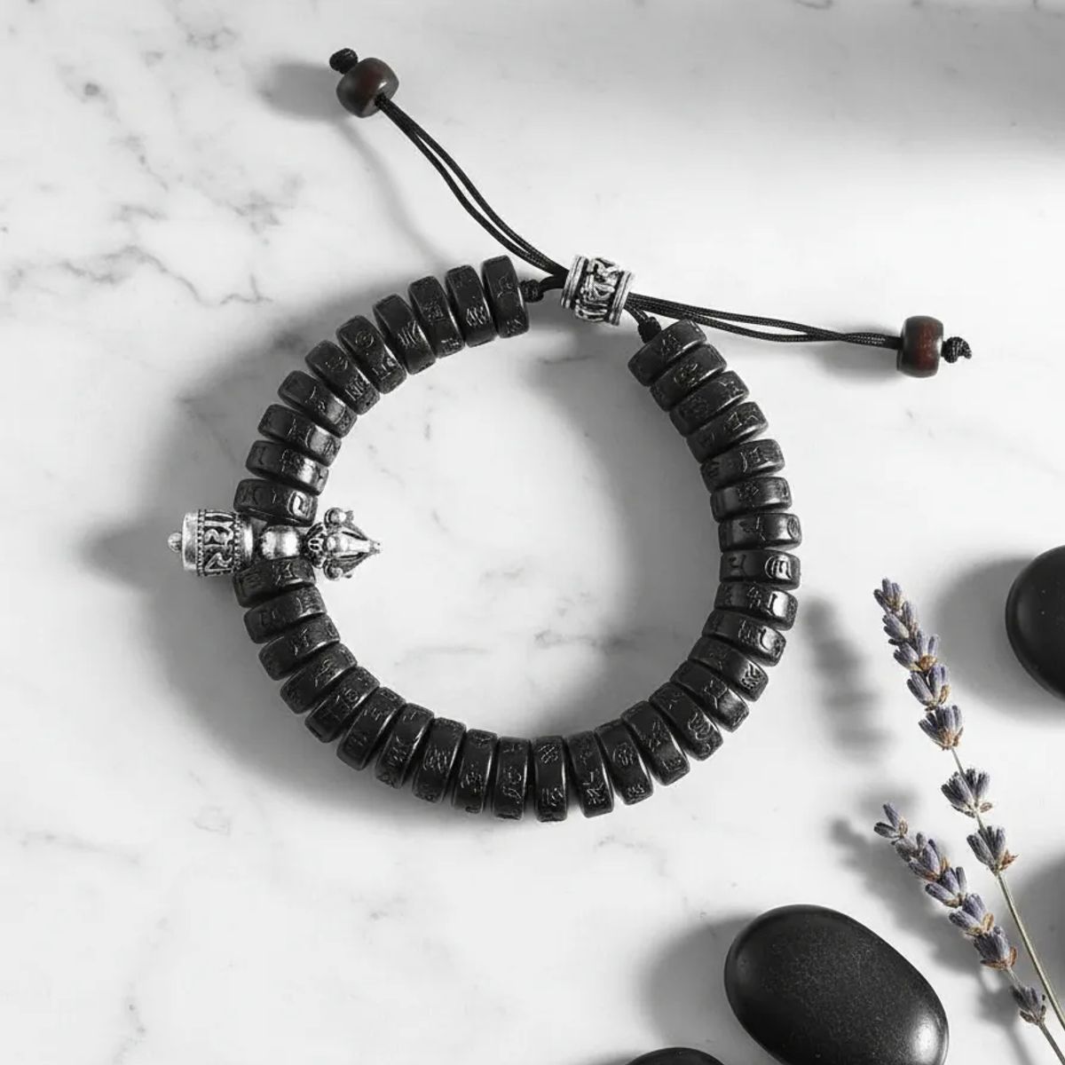 GENERICO - Pulsera Budista De Madera Amuleto Tibetano Hombre Mujer