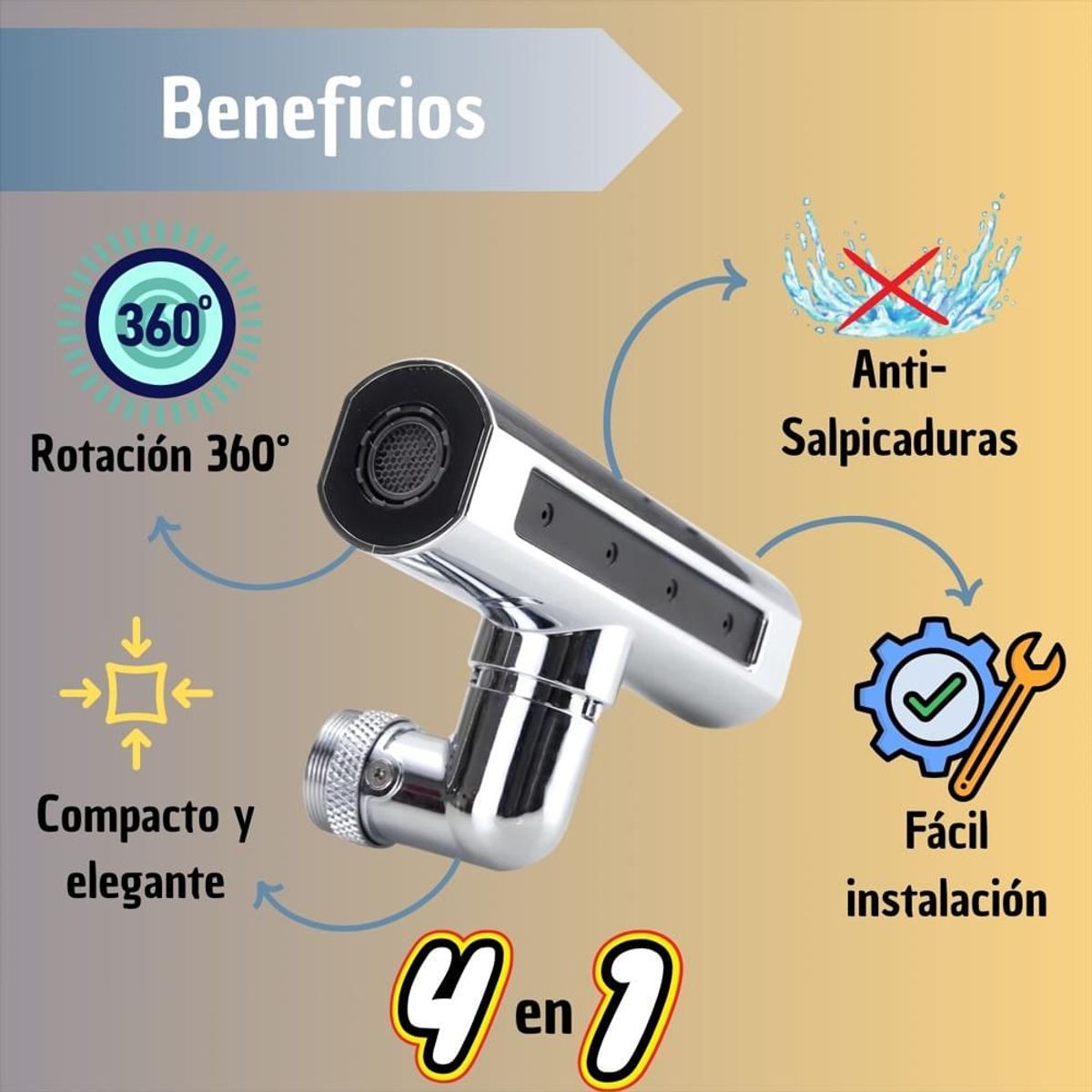 MOVI - GRIFO 4 EN 1 360° PARA COCINA