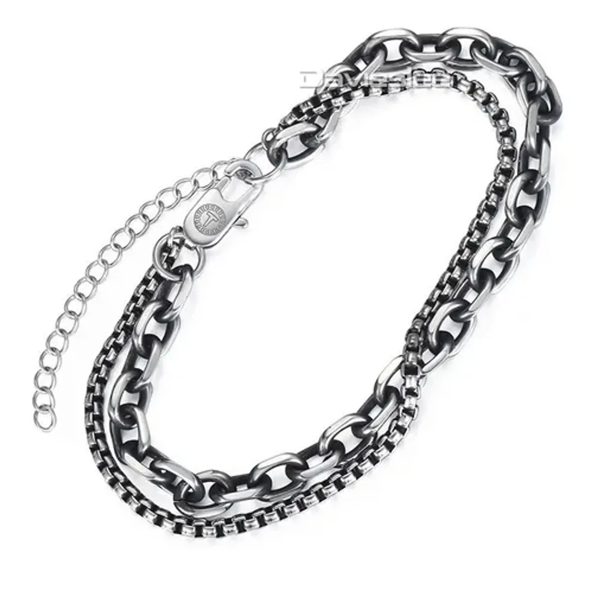 GENERICO - Pulsera Doble Acero Quirúrgico Hombre Moda Royal madriz