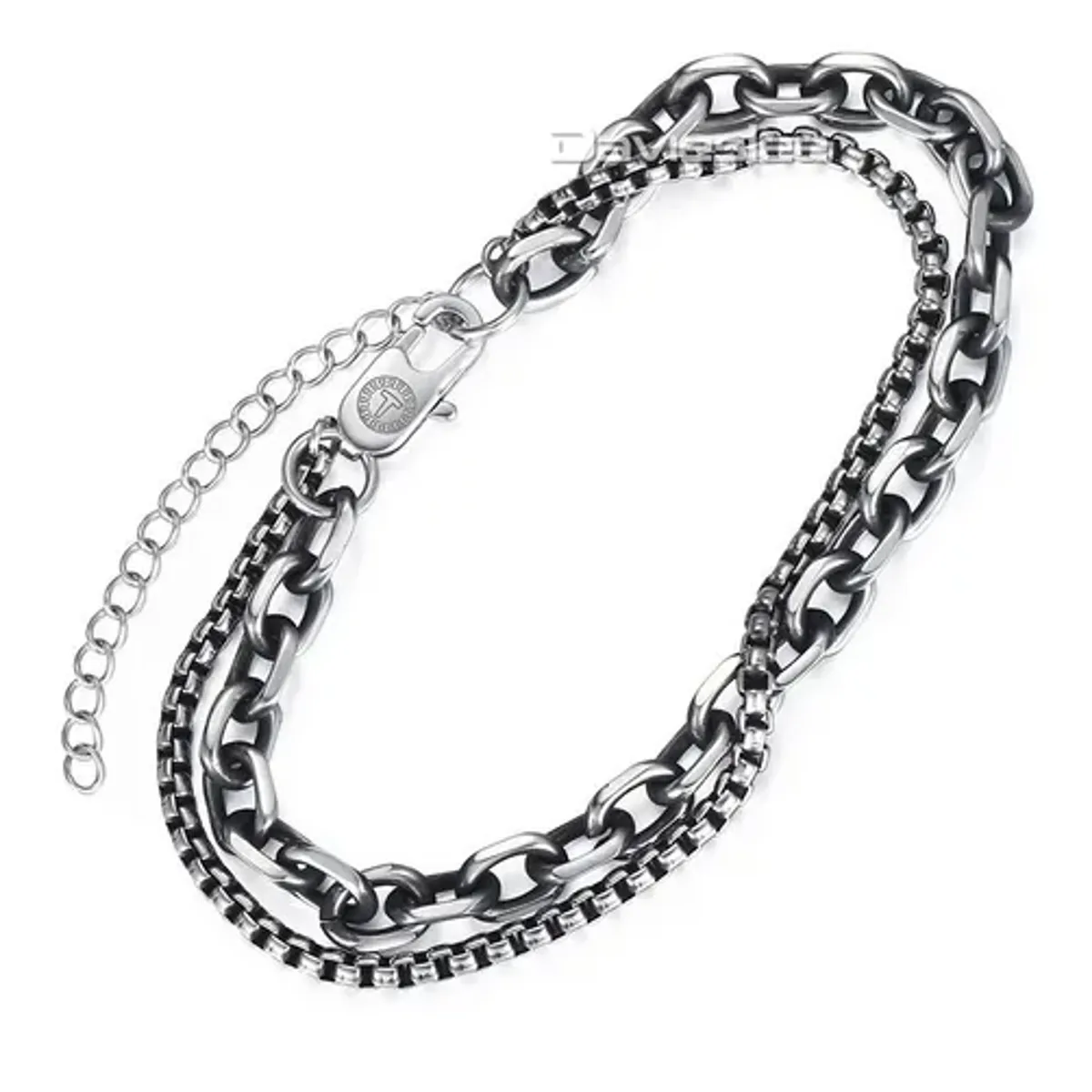 GENERICO - Pulsera Doble Acero Quirúrgico Hombre Moda Royal madriz