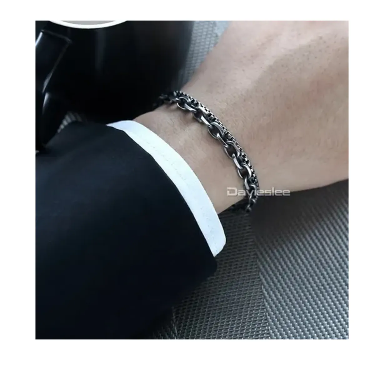 GENERICO - Pulsera Doble Acero Quirúrgico Hombre Moda Royal madriz
