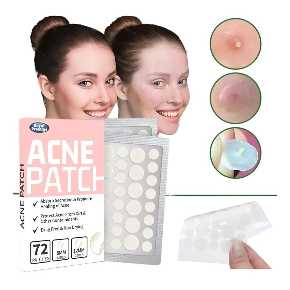 GENERICO - Parches Hidrocoloides Invisibles Antiacne 72 unidades