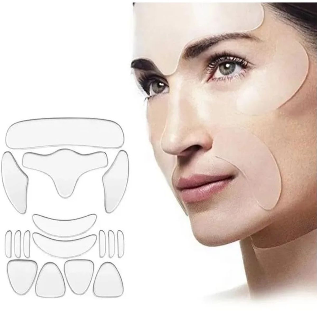 GENERICO - Parches De Silicona Reutilizables Antiarrugas Rostro 16 unidades