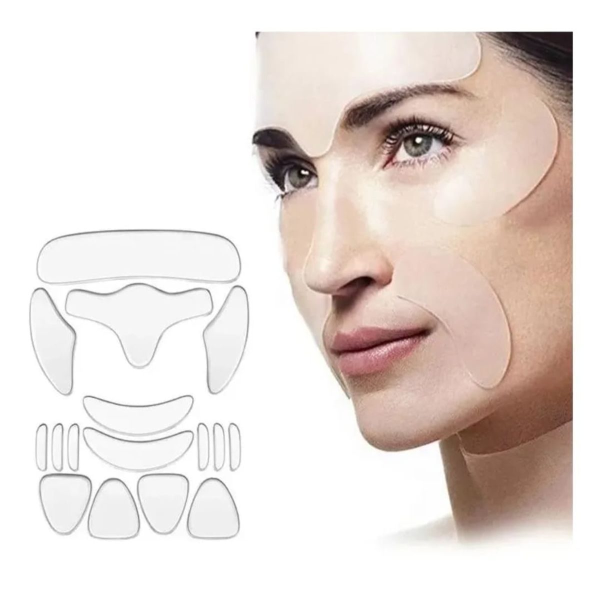GENERICO - Parches De Silicona Reutilizables Antiarrugas Rostro 16 unidades