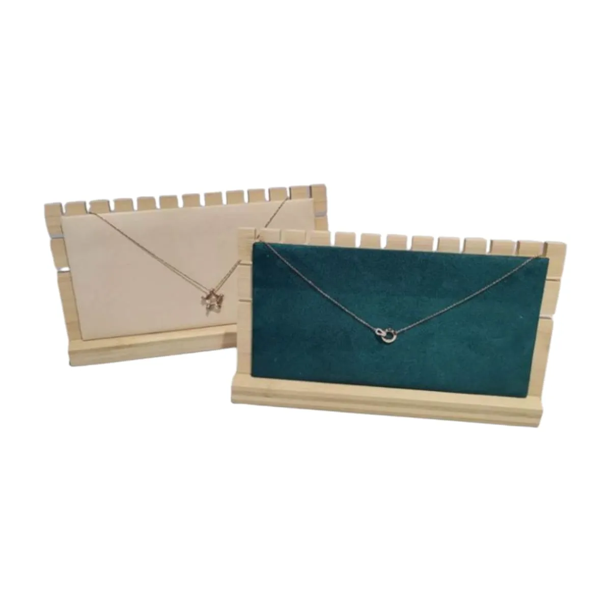 GENERICO - Organizador de Terciopelo en Madera para Collares 24x13cm Gms