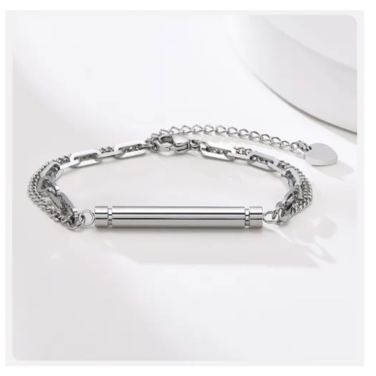 GENERICO - Pulsera De Titanio Para Guardar Recuerdos Hombre Mujer Royal madriz