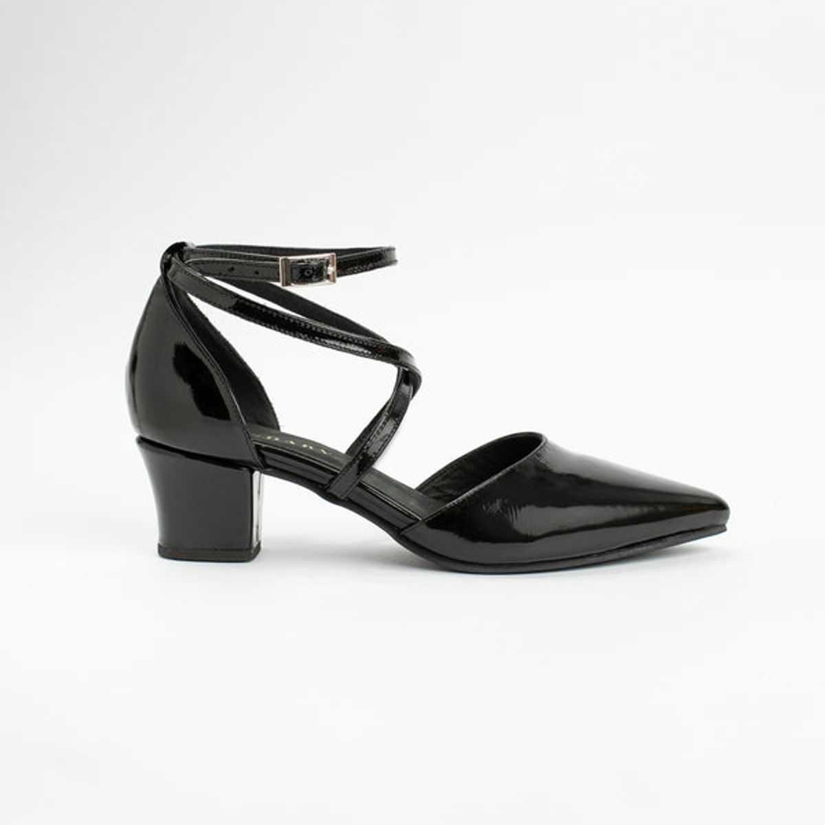 GANDARVA - Zapato Sandalia Mujer De Cuero Elena Negro Richato 5 cm