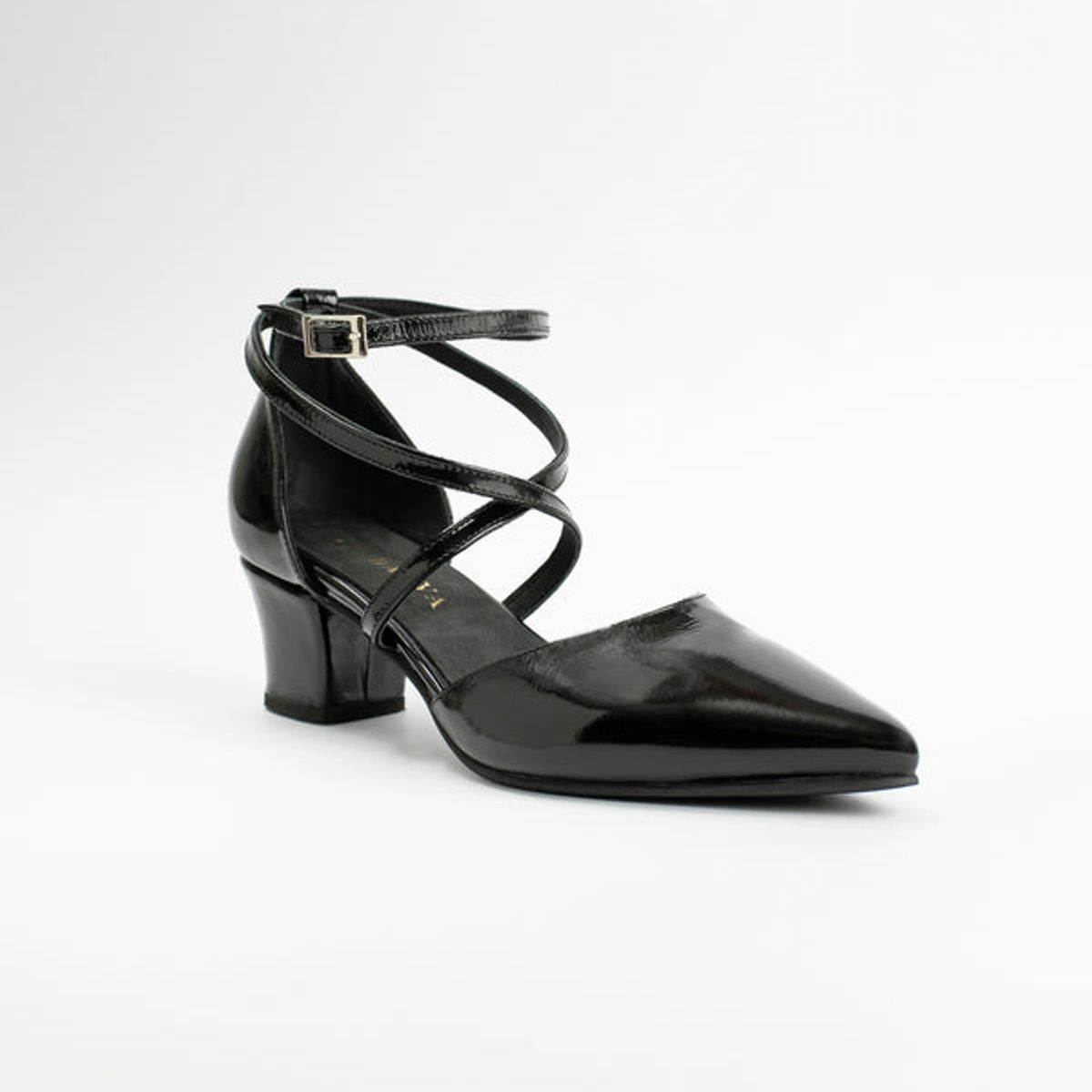 GANDARVA - Zapato Sandalia Mujer De Cuero Elena Negro Richato 5 cm