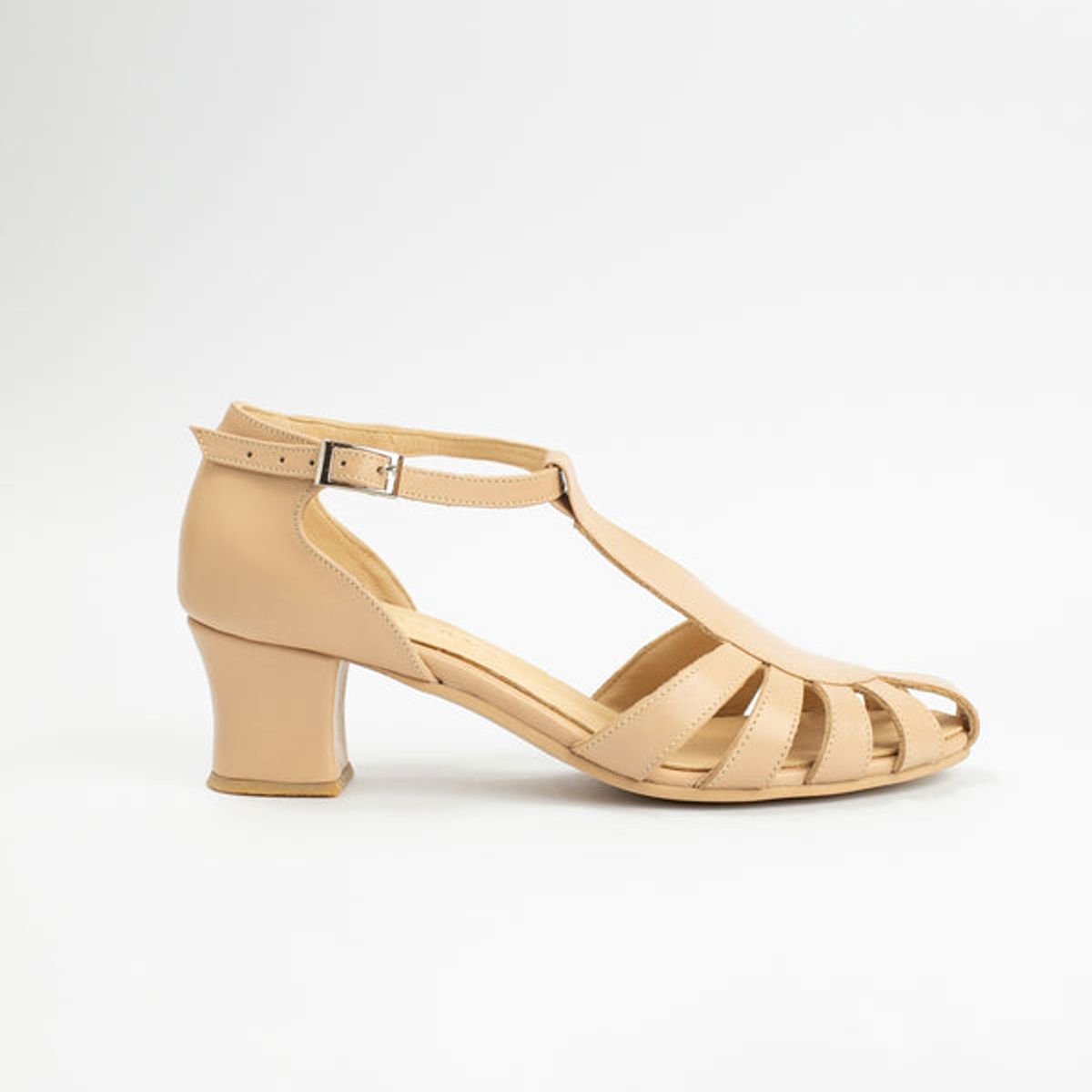 GANDARVA - Zapato Sandalia Mujer De Cuero Sabina Nude 5 cm