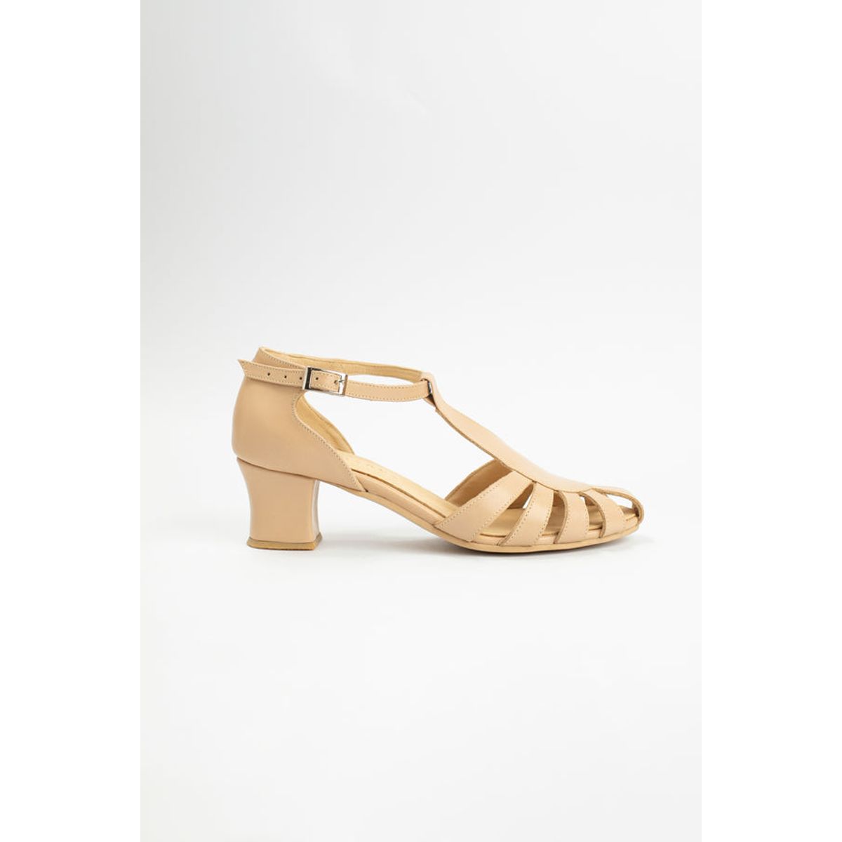 GANDARVA - Zapato Sandalia Mujer De Cuero Sabina Nude 5 cm