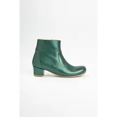 GANDARVA - Zapato Botín Mujer De Cuero Irene 4 cm Verde