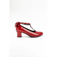 Zapato Mujer De Cuero Dulcinea 5 cm Rojo Richato