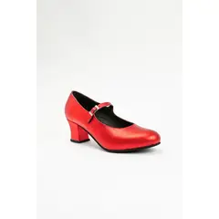 GANDARVA - Zapato Mujer De Cuero Almudena 5 cm Rojo Metalizado